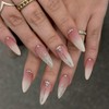 Giyehehi 24 Press-On Ombre False Nails, Medium Almond Shape, with
