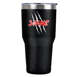LOGOVISION Savage Claw Mark Red And Black Stainless Steel Tumbler 30 oz Coffee Travel Cup, Vacuum Insulated & Double Wall with Leakproof Sliding Lid | Great for Hot Drinks and Cold Beverages
