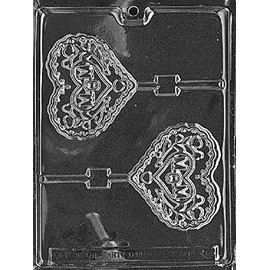 Grandmama's Goodies D009 Mother Heart Mother's Day Lollipop Chocolate Candy Soap Mold with Exclusive Molding Instructions