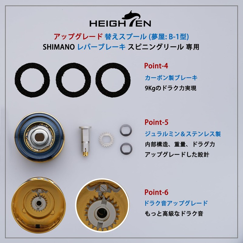 HEIGHTEN Reel Spool Shimano Lever Brake Spinning Reel Replacement Spool