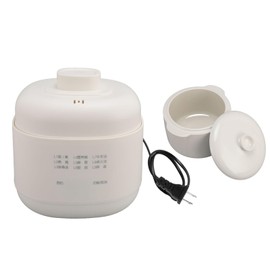Electric Stew Pot, 200W Soup Pot Slow Cooker with 24 Hour Timer for Home Kitchen, Anti Dry Burn Anti Overflow Small Ceramic Cooker 1L Ideal for 1-2 People (US Plug 110V)