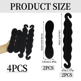 Set of 4 Magic Hair Bun Hair Holder Sponge Clips Hair Styling Set of 4 Magic Hair Bun Holders Sponge Clips for Hair Styling, Doughnut Bun Hair Twister, Curler Tools, Large and Small