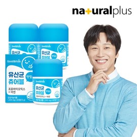Good&Kids 굿앤키즈 맛있는 유산균 츄어블 60정 3통(6개월분) / 신바이오틱스 아연 함유 Good & Kids Delicious Probiotic Chewables 60 Tablets 3 Bottles (6-Month Supply) / Contains Synbiotics and Zinc