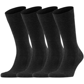 Dafi soft 4 Pairs Men's Seamless Toe Cotton Socks - Premium Comfort, Made in Turkey, Size 9-12 uk, Anthracite