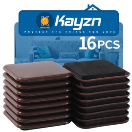 Kayzn Furniture Sliders, 16pcs 3.5 inch Square Furniture Moving Kits Carpet Sliders for Moving Furniture, Heavy Duty Furniture Movers - Protect The Surface of Carpet, Easily Move Any Items