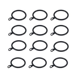 Lansonee 24 Pack Metal Curtain Rings, 30mm Internal Diameter Eyelets for Curtain Poles, Rods and Drapery-Black
