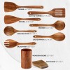 Kitchen 9 Piece Natural Teak Wooden Kitchen Utensil Set with