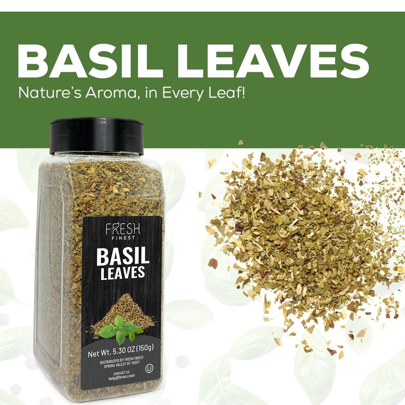Fresh Finest Basil Leaves Spice 5.30 oz – Dried Sweet
