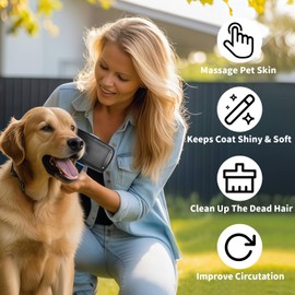 Self Cleaning Slicker Brush for Dogs & Cats, Skin Friendly Grooming Cat Brush, Dog Brush for Shedding, Deshedding Brush, Hair Brush Puppy Brush for Haired Dogs, Pet Supplies Accessories