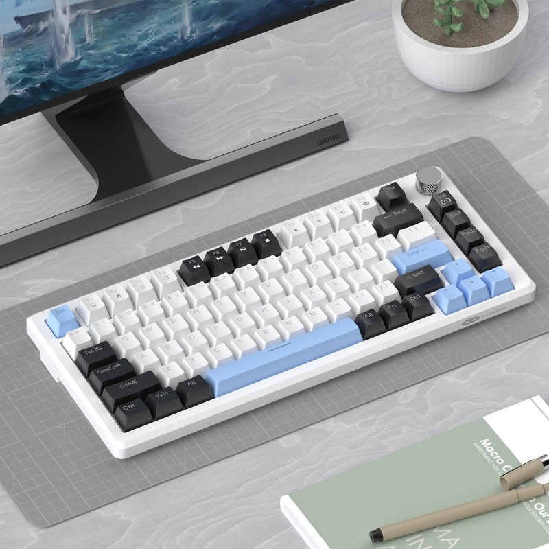 MageGee 75% Mechanical Gaming Keyboard, Compact Blue Backlit Wired Gaming