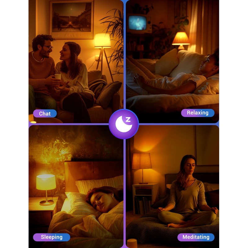 JandCase Amber Light Bulbs for Healthy Sleep, 3W Warm Light