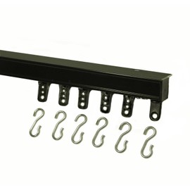 Kirsch 94004 Hand Draw Ceiling Mount Curtain Track Set (6'-Black)
