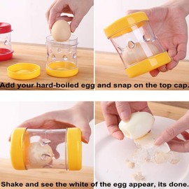 Boiled Egg Peeler Manually Egg Sheller Portable Hard-Boiled Egg Shell Separator Egg Shell Separato Magic Eggshell Machine (Random Color)