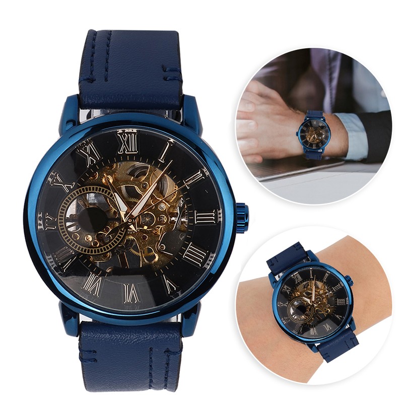 FORSINING Automatic Mechanical Watch Waterproof PU Leather Strap Men Wristwatch