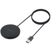 Elecom W-MA01BK Wireless Charger, Built-in Magnet, 5W, Integrated Cable, 3.3