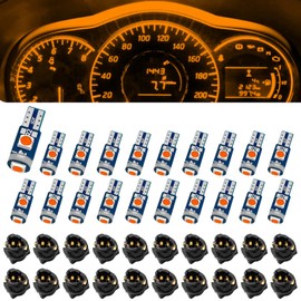 20PCS Led Bulb Dash Lights, T5 37 74 LED Bulb with Twist Lock Socket PC74 PC37, Instrument Cluster Bulbs Kits, Cluster Shift Indicator Bulbs, Car Led Lights Interior (Yellow)