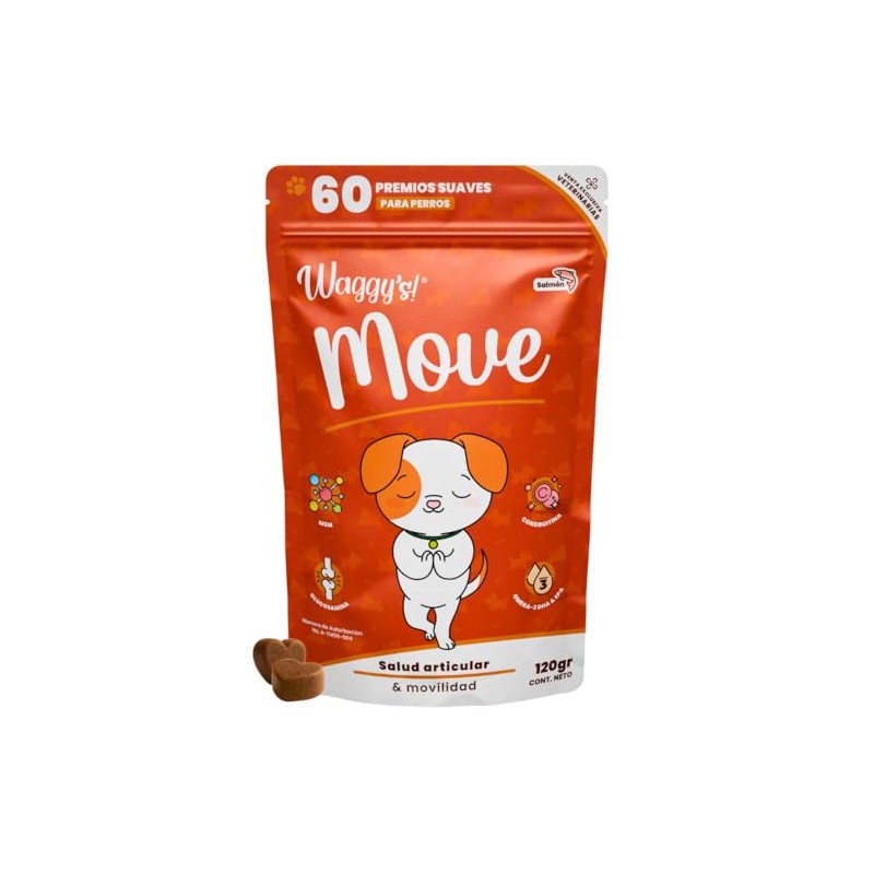 Waggys Move, Suplemento Articular con Glucosamina para Perros, 60 pzs