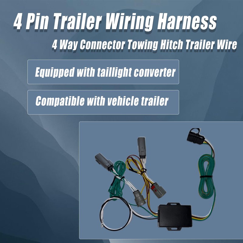 56477 4 Pin Trailer Wiring Harness Flat Output Compatible with