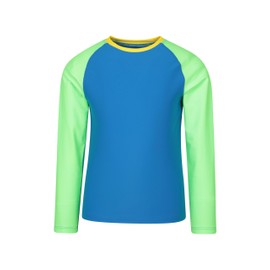 Mountain Warehouse Kids Rash Vest - UV Protection Rash Guard, Long Sleeves Childrens Rash Shirt, Flat Seams, Quick Drying, Stretch Fabric - Ideal for Swimming, Cobalt Kids Size 11-12 Years