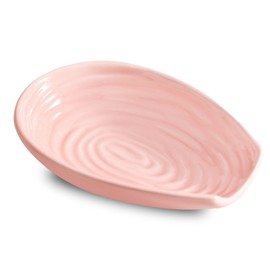 Spoon Rest for Kitchen Counter, Ceramic Cooking Spoon Holder for Stove Top, Porcelain Utensil Rest for Spatula, Ladle, Tong and Spoon, Modern Kitchen Accessories Decor, Pink