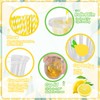 Whaline 100Pcs Lemon Disposable Plastic Cups with Lids and Straws