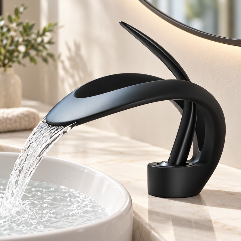 Waterfall Bathroom Faucet for Basin Upgrades - Single-Handle Hot and