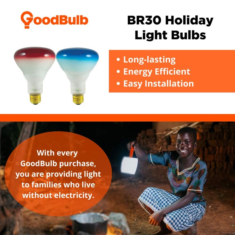 GoodBulb Memorial Day 75-Watt Incandescent Light Bulbs - Red and