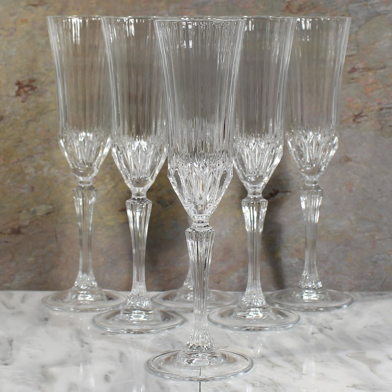 RCR Crystal Adagio Collection Champagne Flutes Glass Set