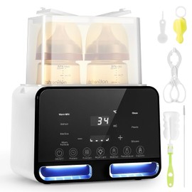 Calentador de Botellas, Calentador Rápido de Biberones para Leche Materna y Fórmula, Calienta Biberones de Pantalla Táctil para 2 Biberones, Modo Constante de 24H y Luz de Noche Doble, Sin BPA