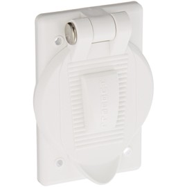 Hubbell Wiring Systems HBL74CM25WOAW Ship-to-Shore Polycarbonate Spring-Loaded Lift Cover for HBL26CM10 Weather Proofing Receptacle, White