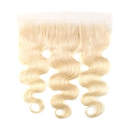 Sent Hair 613 Blonde Lace Frontal Closure Body Wave with Baby Hair Free Part Brazilian Human Hair Frontal Color #613 Bleach Blonde 18 inch