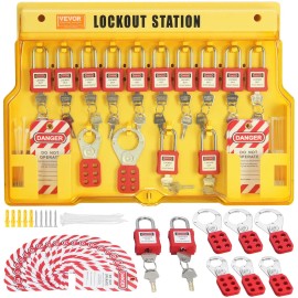 Electrical Safety Lockout Tagout Kit 60 PCS Station Includes Padlocks Nylon Ties Expansion Kit for Cleanroom Support EquipmentDefault: Default