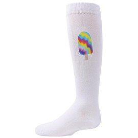 MeMoi Girls' Tie-Dye Popsicle Knee-High Socks Denim 2