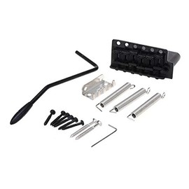 Wilkinson WVC-SB 54mm 6-Hole Vintage Steel Saddles Guitar Tremolo Bridge with Full Solid Steel Block for USA Vintage Strat and Japan Strat, Black