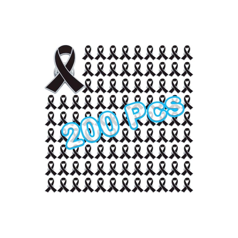 200 Pcs Funeral Ribbons Memorial Ribbon Black Awareness Ribbon Safety