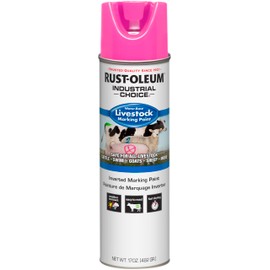 Rust-Oleum 383018 Livestock Marking Spray Paint, 17 oz, Fluorescent Pink