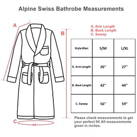 Alpine Swiss Blair Womens Cotton Terry Cloth Bathrobe Shawl Collar Velour Spa Robe GRY LXL