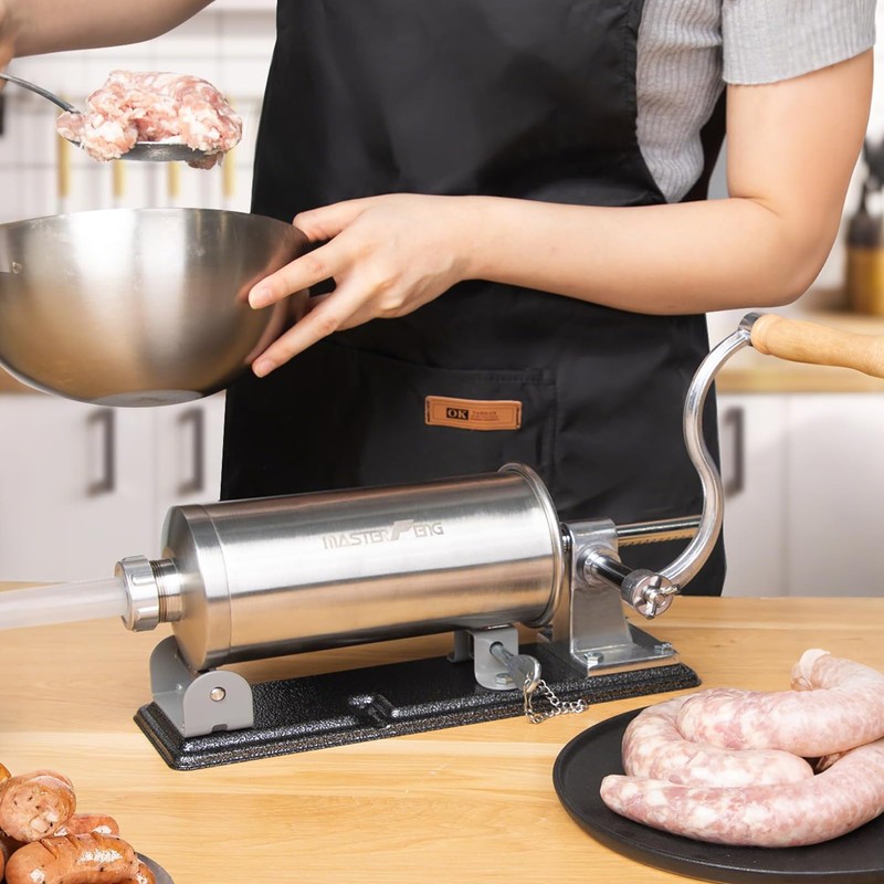 MASTER FENG 2.5 LBS Sausage Stuffer Horizontal Stainless Steel Stuffing