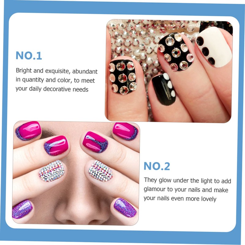 BIUDECO Nail Art Decor Set 5 Pack Rhinestone Point Nail