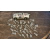 Gaslands Tiny Weapons Pack 40 items Silver 3d printed. 19