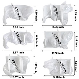 RESINWORLD Set of 6 Pieces 3D Dinosaur Silicone Molds, Dino Baby Resin Mold, Cute Animal Dinosaur Mold for Resin Plaster Clay Casting