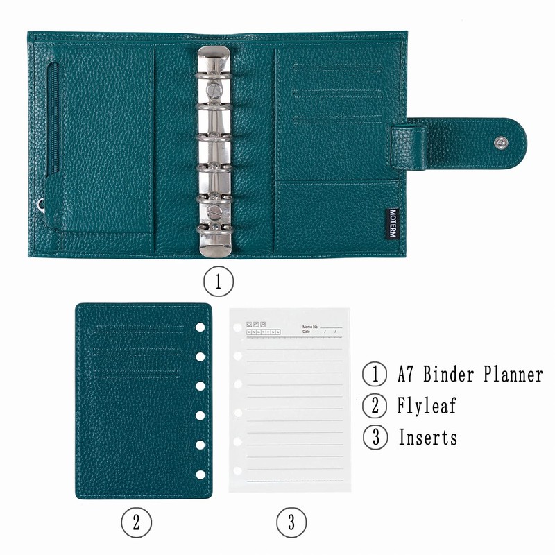 Moterm Pocket Regular Rings Planner - Genuine Leather Binder Organiser