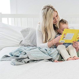 GRACED SOFT LUXURIES Softest Gentle Large Muslin Quilt, 47" x 47" Muslin Baby Receiving Blanket (Woodland Forest)