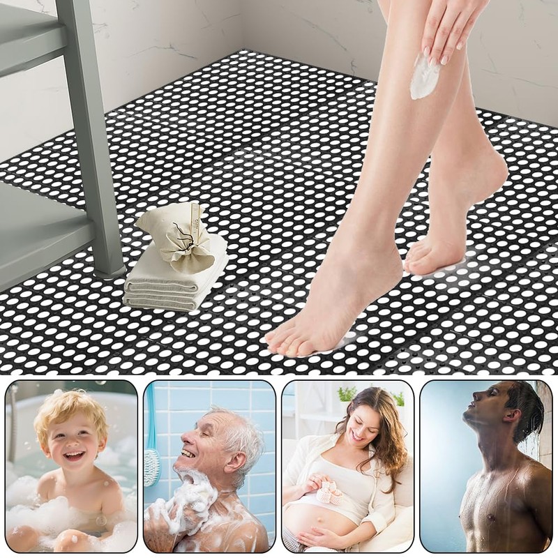 30 Pack Drainage Interlocking Tiles, 12”x12” Modular Interlocking Floor Tiles