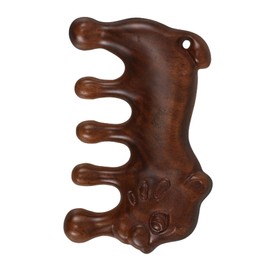 Beavorty Natural Sandalwood Scalp 5-teeth Comb for Scalp Massage Sturdy Relief Daily Use Portable Relief