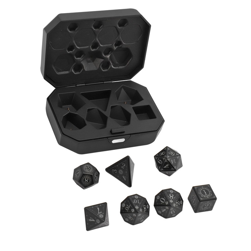 7pcs Electronic Dice LED Rechargeable with Charging Compartment Light Up