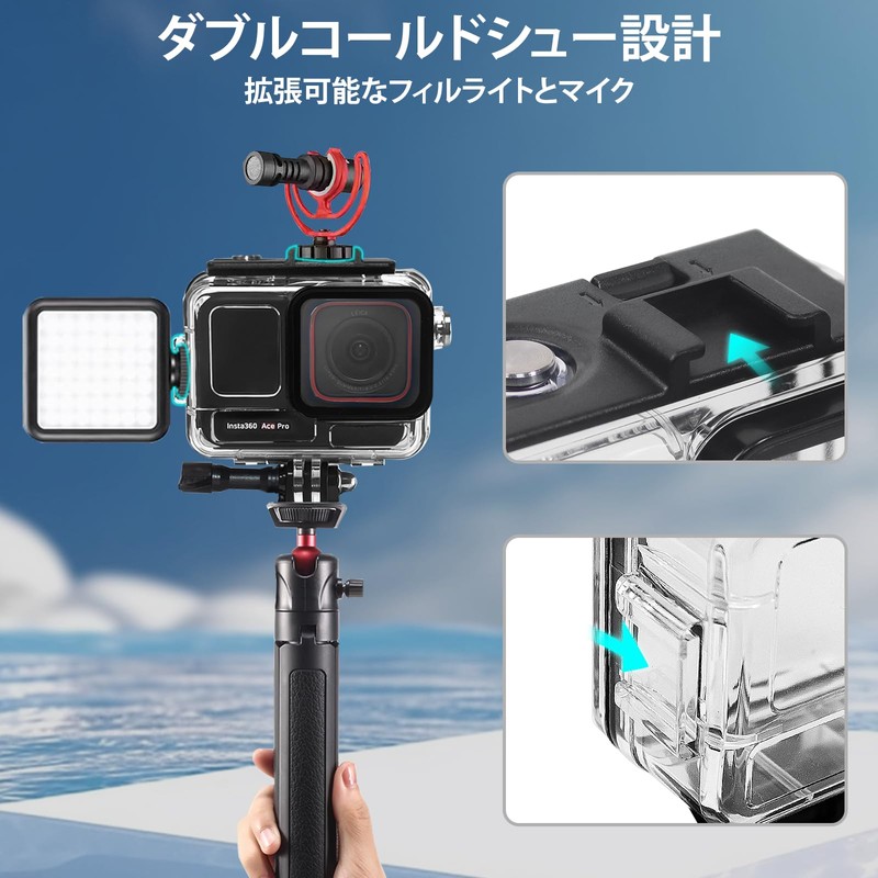 OKFUN 50M/165FT Waterproof Housing Case for Insta 360 Ace Pro2/Ace