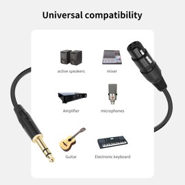 SZLliyxs 2Pack XLR Female to 1/4 Inch Cable, 3.3FT,Microphone Cable 6.35mm TRS to XLR Female Balanced Cable Compatible with Shotgun Microphone, Recording Studios and More