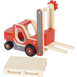 small foot Forklift with Wooden Pallet with Moving Fork and Winch, Toy Vehicle for Children from 2 Years, 12636
