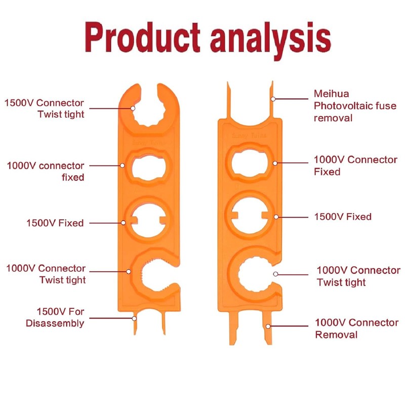 Solar Tool Wrench, Photovoltaic Solar Wrench, Plug Re-Release Plug Tool,
